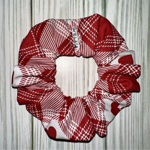 $7ea or 3/$15 valentines plaid Red and White heart Patterned hair Scrunchie new
